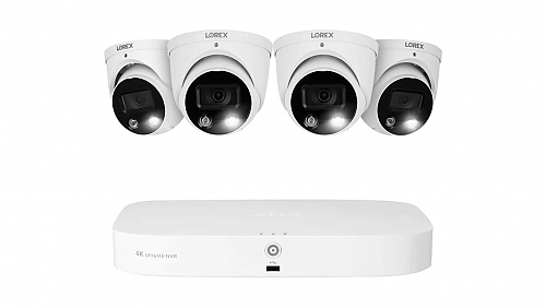 Lorex Fusion NVR with H13 (Halo Series) IP Dome Cameras - 4K 16-Camera-Capable (8 Wired + 8 Wi-Fi Fusion) 2TB Wired System