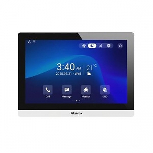 Akuvox Indoor Android Monitor With Built-In Wi-fi, Bluetooth, and a 10" LCD Touch Screen and a 1MP Built-In Camera