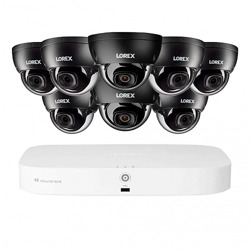 Lorex Fusion NVR with A15 (Aurora Series) IP Dome Cameras - 4K 16-Camera Capable (8 Wired + 8 Wi-Fi Fusion) 2TB Wired System