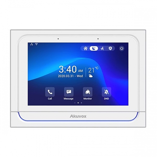 Akuvox Luxury Indoor Android Monitor With Built-in Wi-Fi, Bluetooth, and a 7" LCD Touch Screen