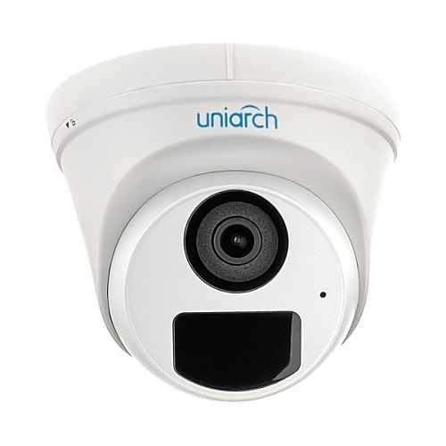 Uniarch by Uniview 1440p 4MP NDAA-Compliant Weatherproof Turret IP Security Camera with a 2.8mm Fixed Lens and a Built-In Microphone