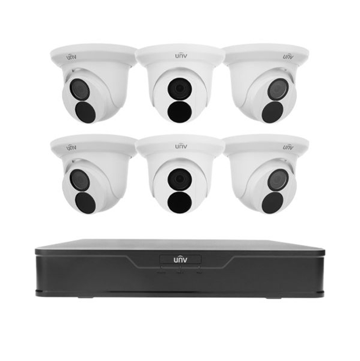 UNV AllinOne Video Surveillance Kit Complete with 6 4MP Turret