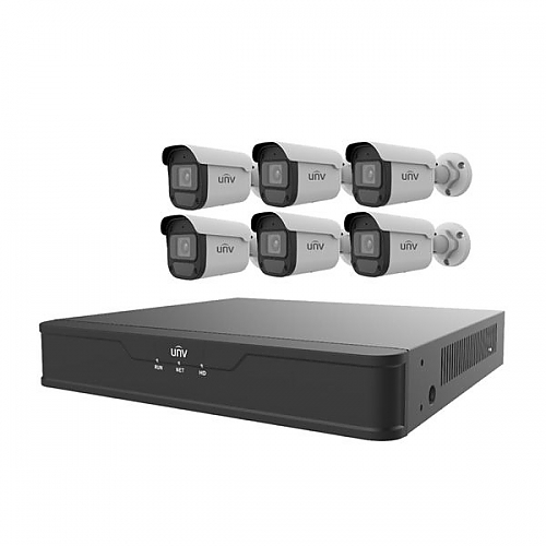 UNV 6 x 4MP Bullet IP Camera + 8-Channel 4K NVR + 2TB HDD Complete Video