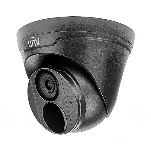 UNV 4MP Dark Grey IP Weatherproof IR Turret Camera with Built-in Mic