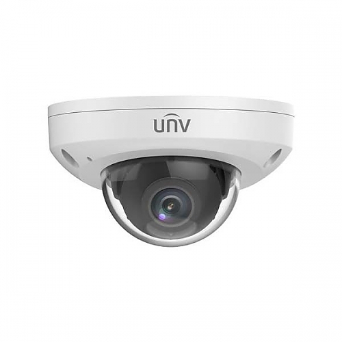 UNV 4MP LightHunter NDAA-Compliant Weatherproof Mini Dome IP Security Camera with a 2.8mm Fixed Lens and a Built-in Microphone