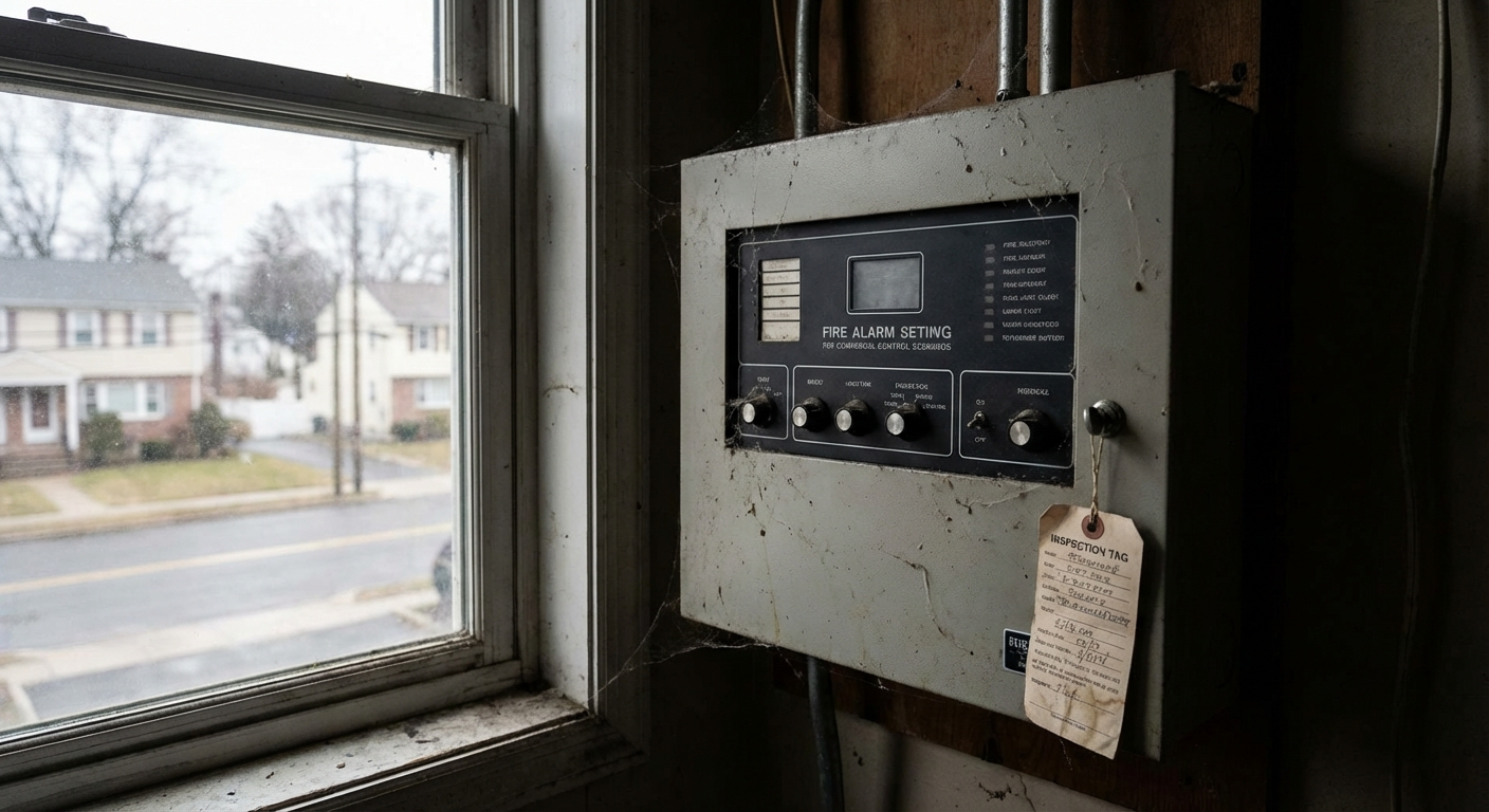 Fire alarm inspection being overlooked in Rockland County, showing neglected fire alarm system